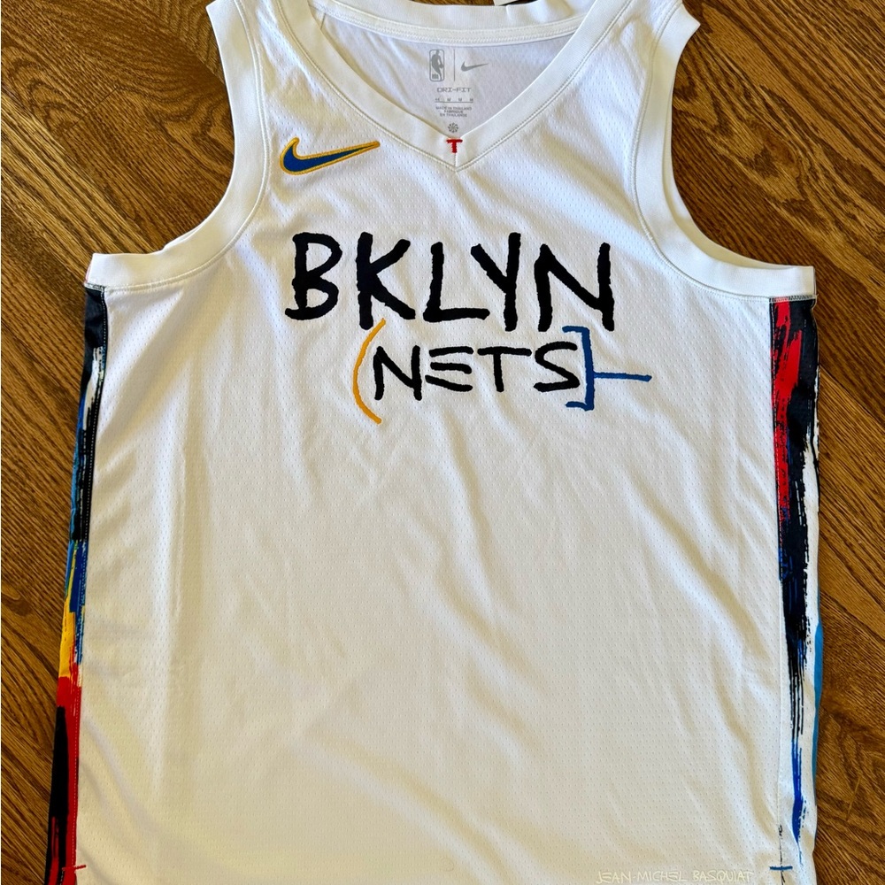 NBA Authentic Brooklyn Nets White City Edition Jersey - Dri-Fit - Size XL/M/S